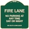 Signmission Wisconsin Fire Lane No Parking Anytime Day or Night Heavy-Gauge Alum Sign, 18" x 18", G-1818-22702 A-DES-G-1818-22702 - alternate 1